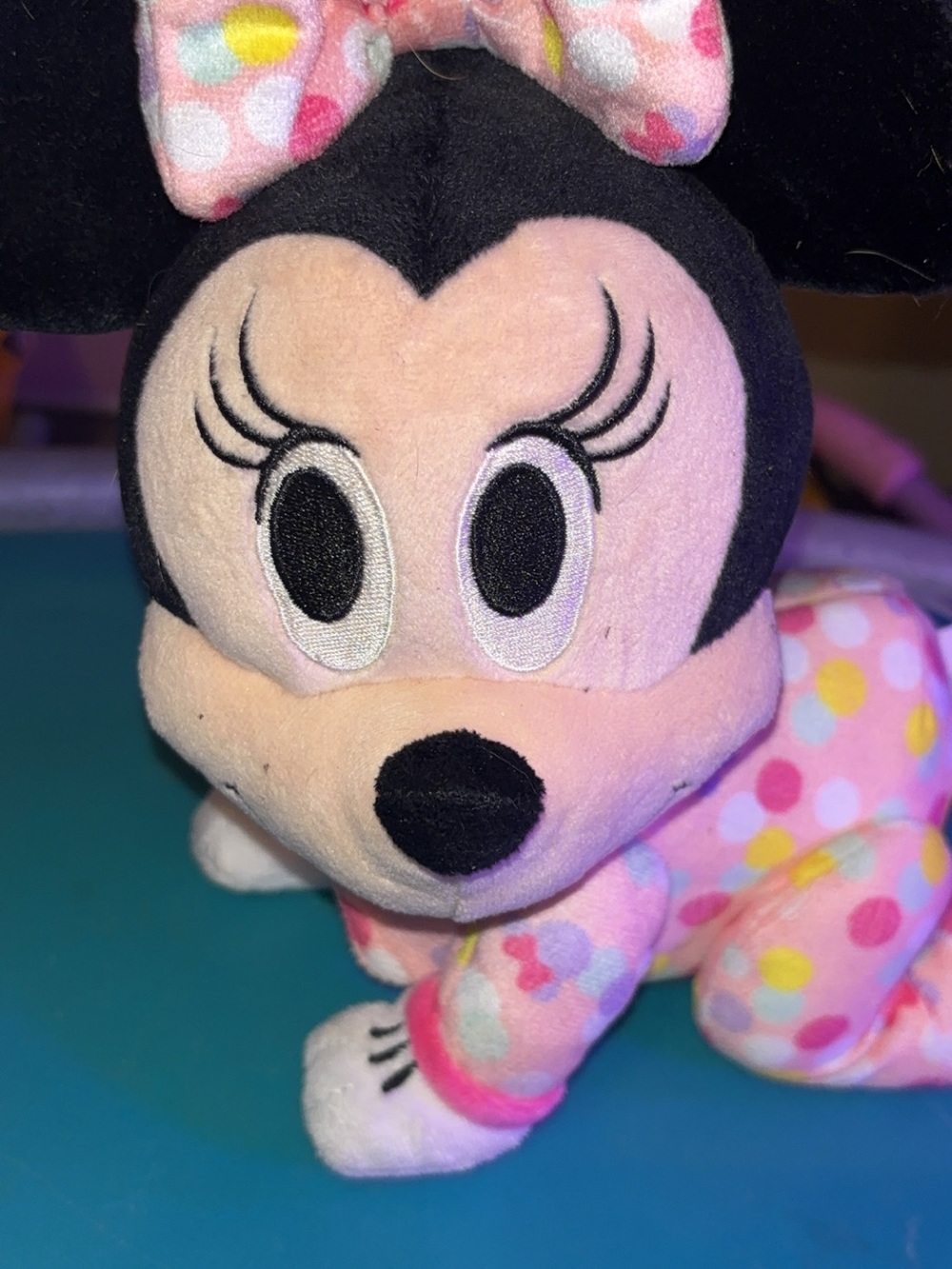 Disney Crawling Minnie Mouse Plush - Pink Polka Dot Outfit